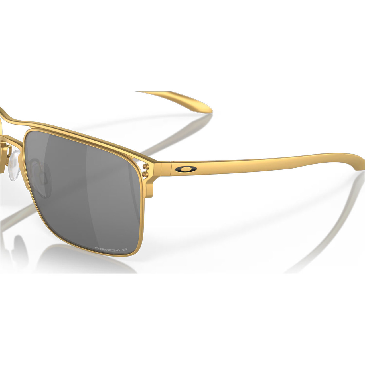 OAKLEY Men's Holbrook Ti Satin Gold Frame/Prizm Black Polar Lenses