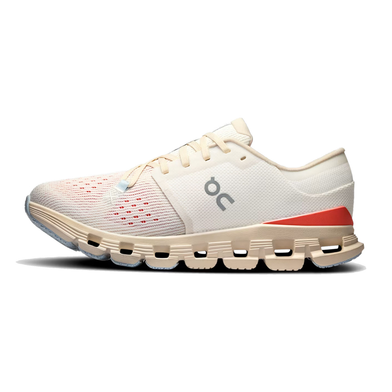 ON FOOTWEAR Womens Cloud X 4 Ivory/Salmon Training Shoes - Free