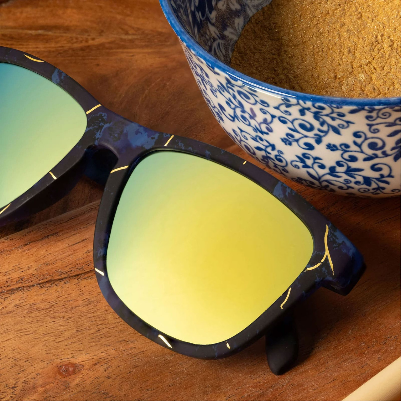 Goodr Sunglasses with Green Frame and Yellow Lenses Goodr Sunbathing With Wizards Sunglasses – Saint Bernard main image 2