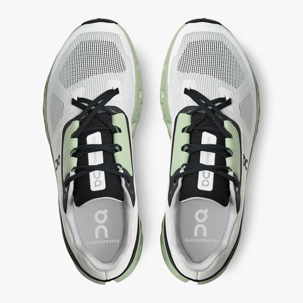 ON FOOTWEAR Men's Cloudstratus White/Black Running Shoes - Free