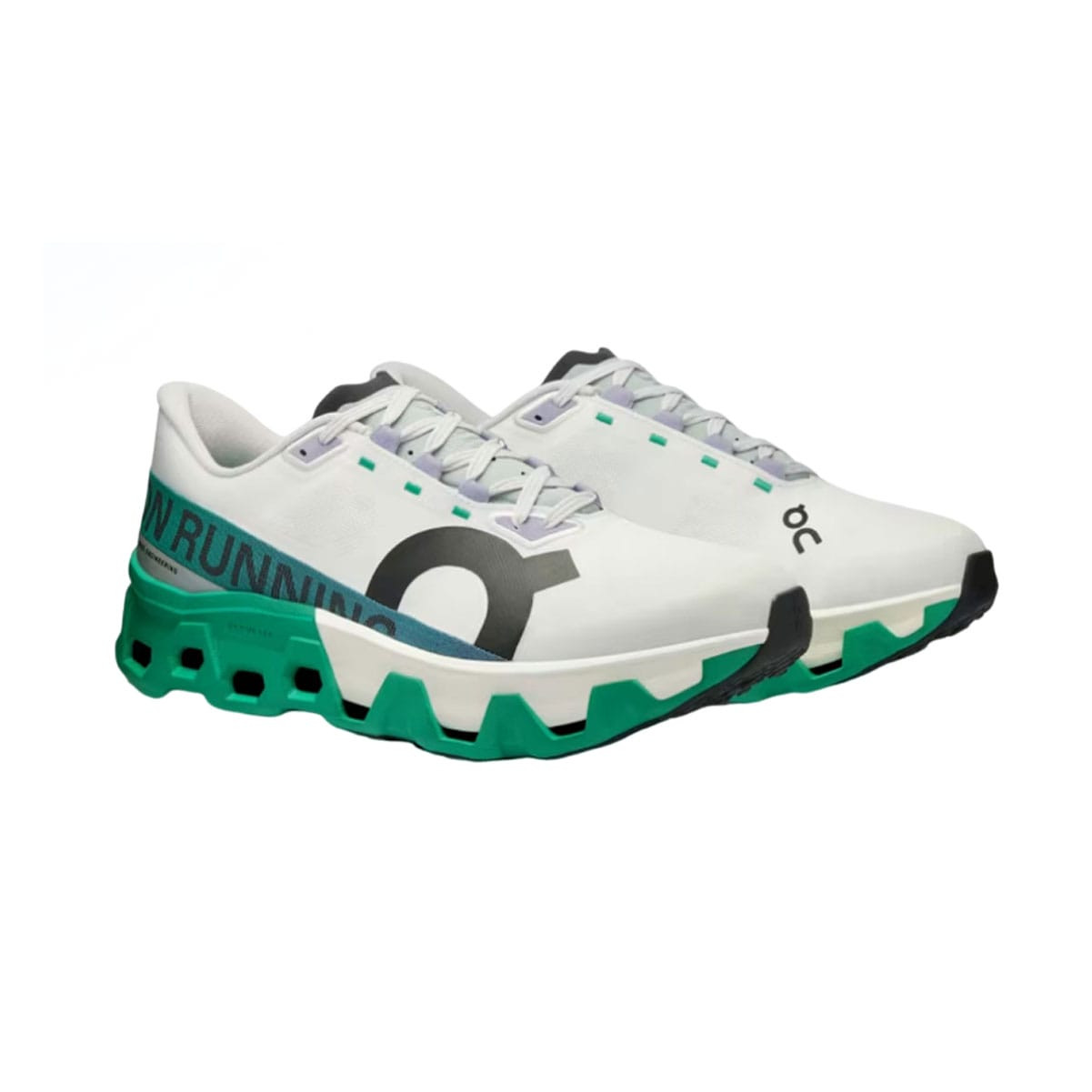 ON FOOTWEAR Men's Cloudmonster Hyper White/Mint Running Shoes