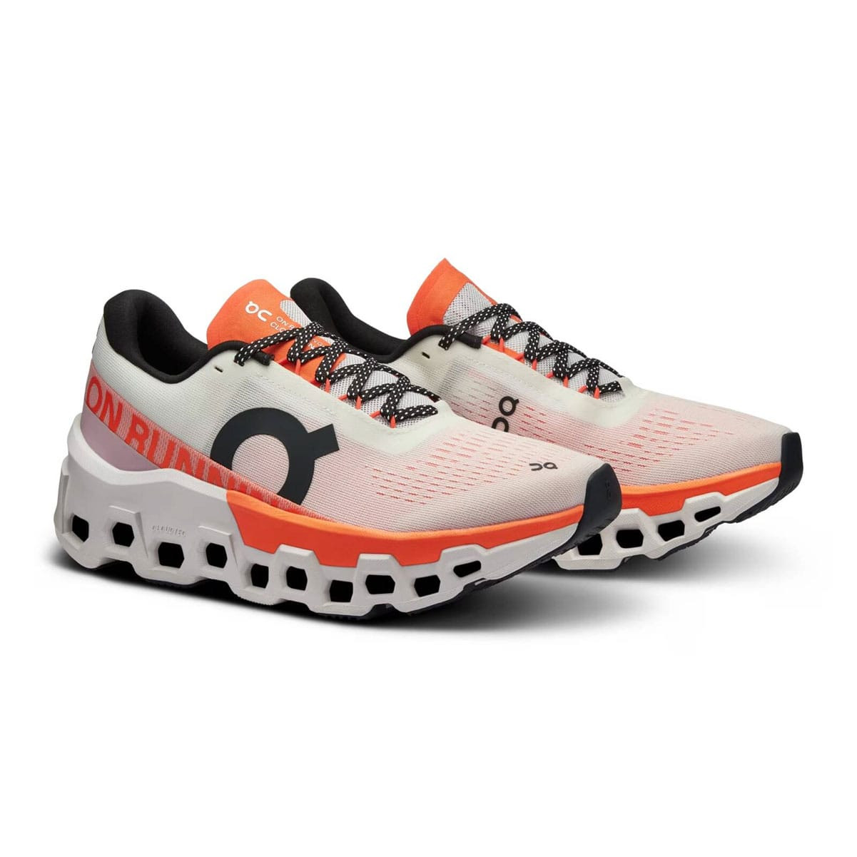 On Cloudmonster2 Women'S 25.5センチ ON FOOTWEAR Women's Cloudmonster 2 White/Flame Running Shoes