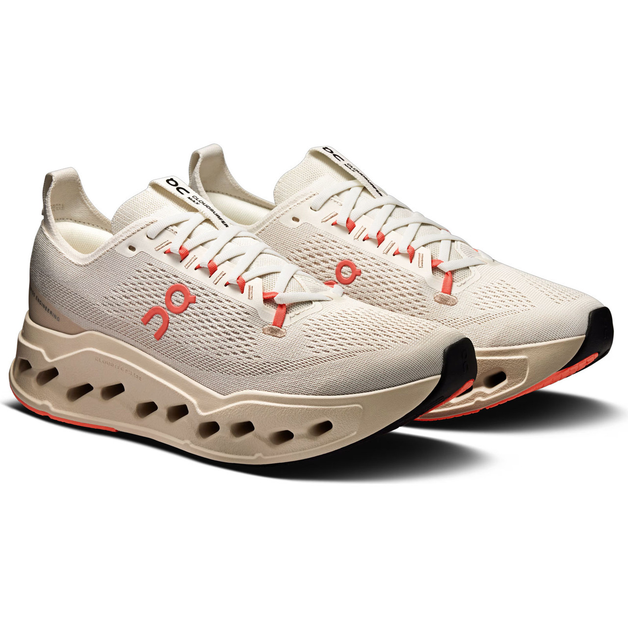 ON FOOTWEAR Men's Cloudsurfer Max Ivory/Salmon Shoes - Free Shipping