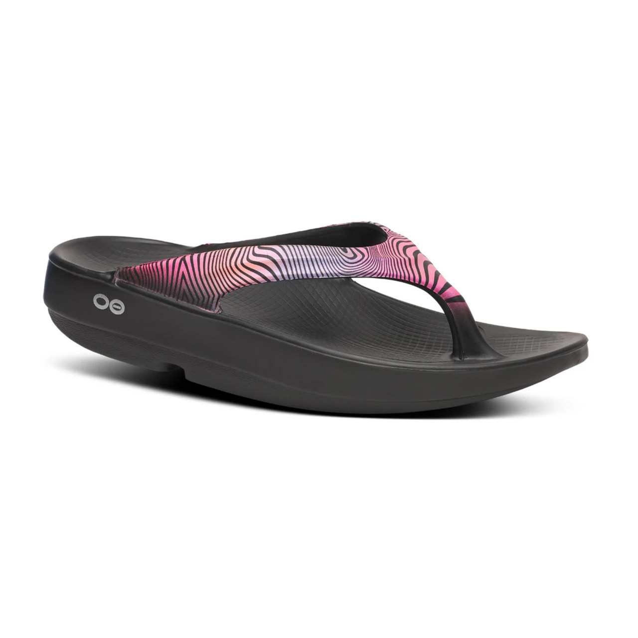 OOFOS Oolala Limited Disco Zebra Thong Sandals - Free Shipping