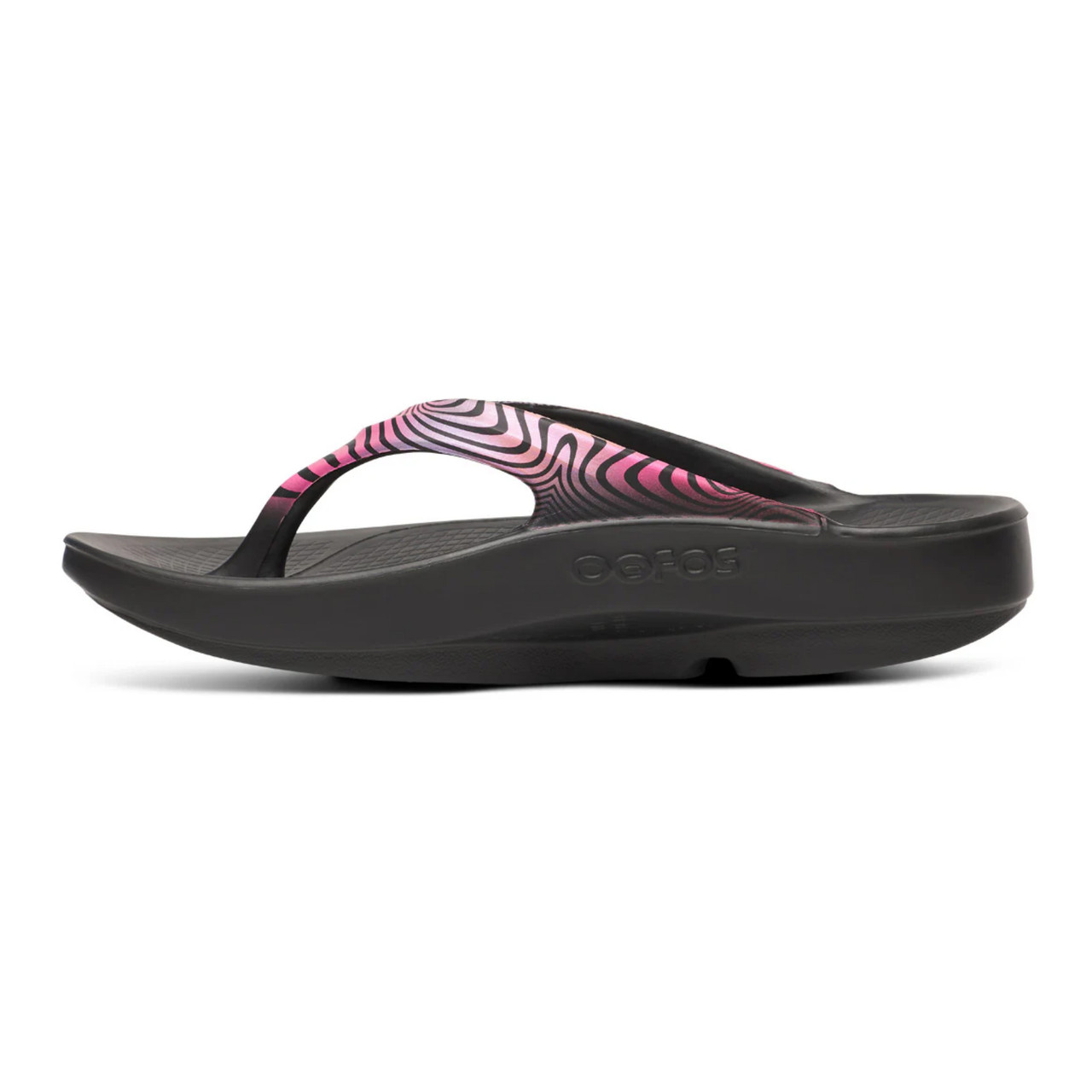 OOFOS Oolala Limited Disco Zebra Thong Sandals - Free Shipping