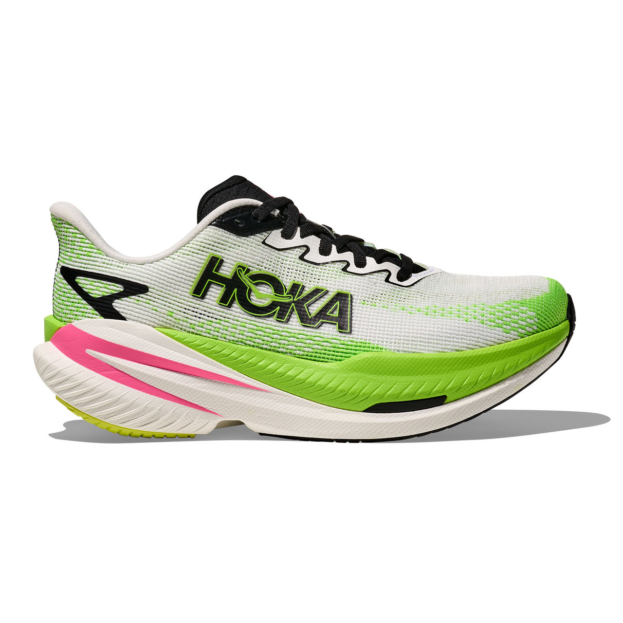 HOKA Women's Mach X 3 White/Neon Lime Running Shoes - Free Shipping