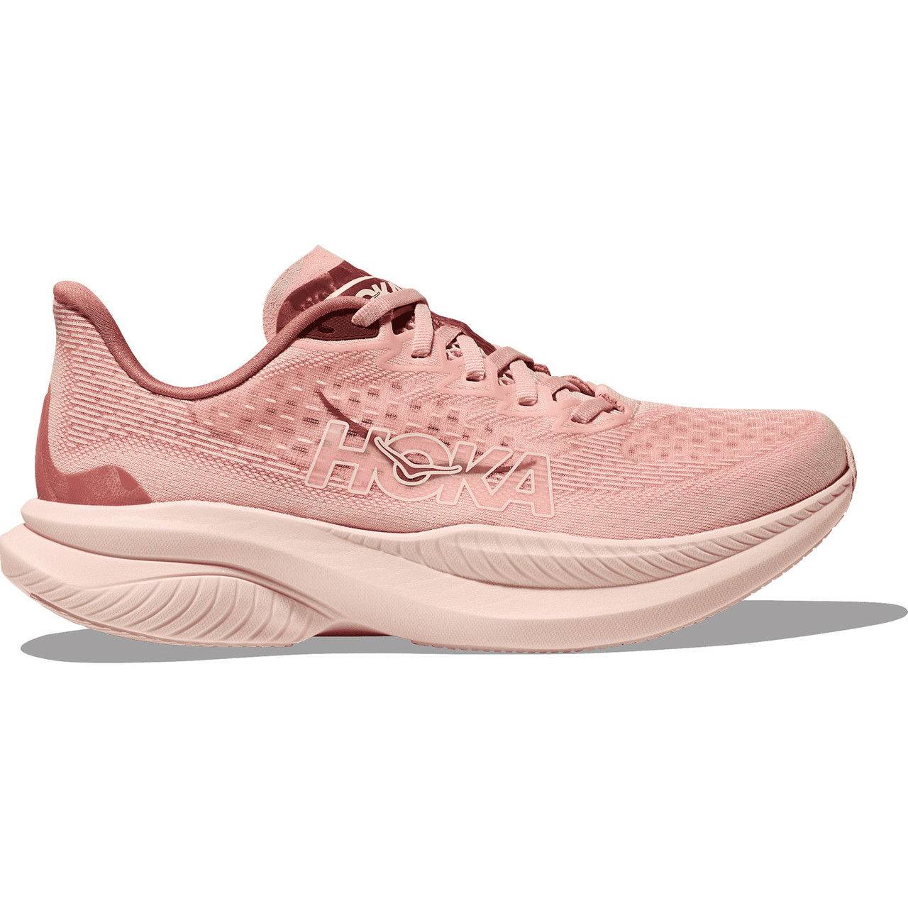HOKA Women's Mach 6 Wide Rose Latte/Blush Shoes - Free Shipping