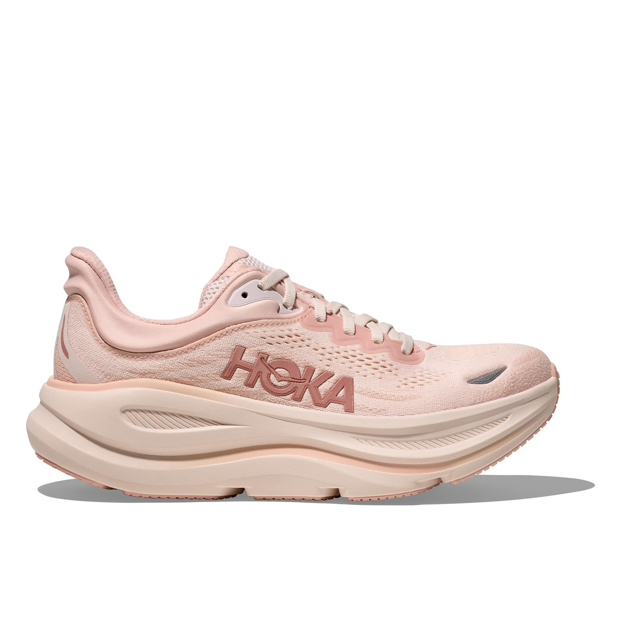 HOKA Women's Bondi 9 Wide Rose Latte/Rose Cream Running Shoes