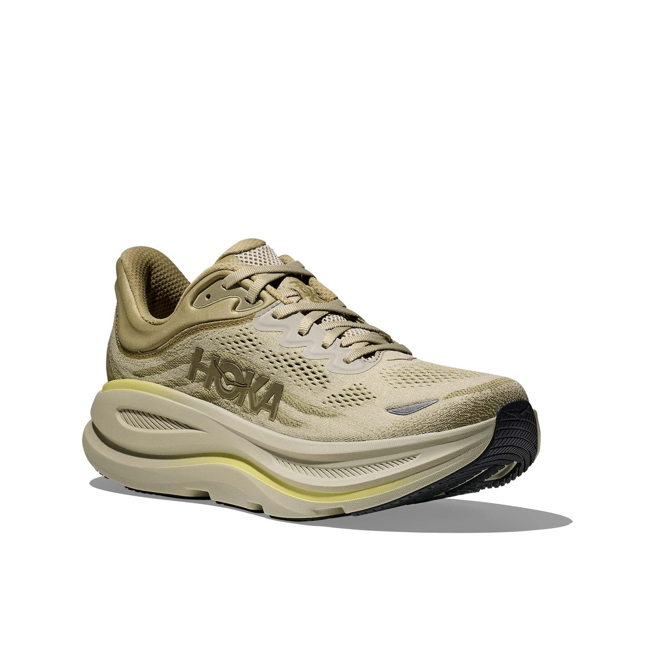 HOKA Men's Bondi 9 Grassland/Oyster Mushroom Running Shoes - Free