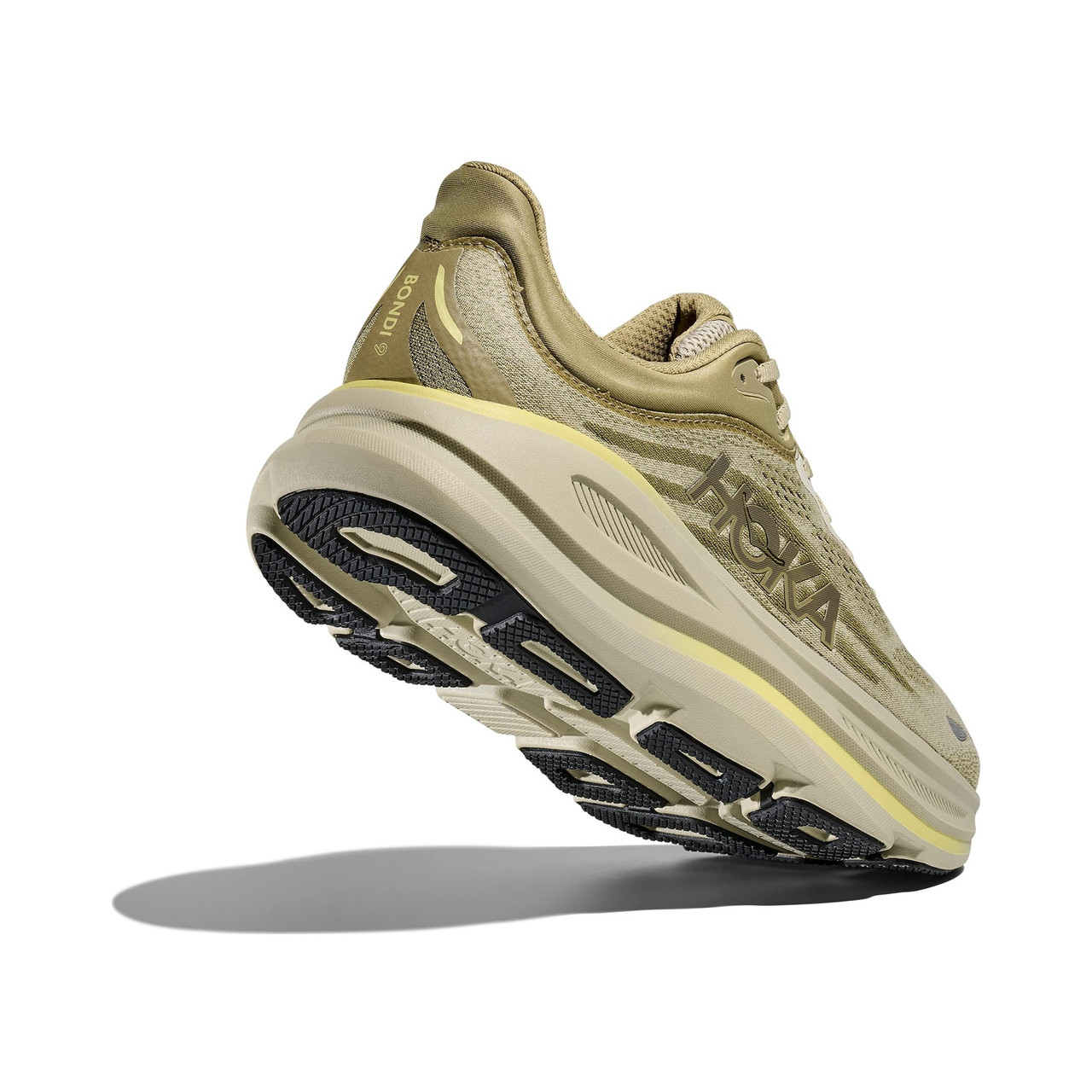 HOKA ベージュ　BONDI 9　グラスランド / オイスター マッシュルーム HOKA Men's Bondi 9 Grassland/Oyster Mushroom Running Shoes - Free