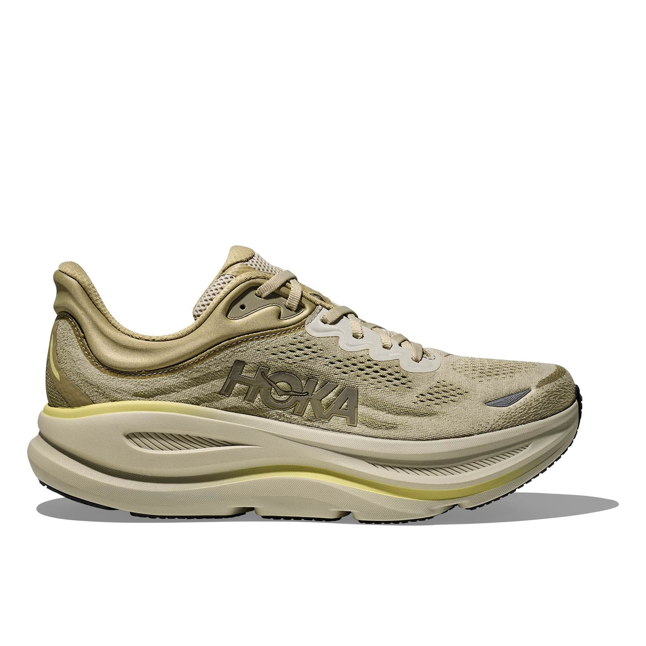 HOKA Men's Bondi 9 Wide Grassland/Oyster Mushroom Running Shoes