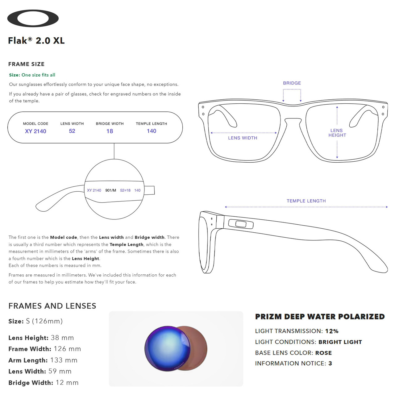 OAKLEY Flak 2.0 XL Matte Black w/PRIZMDpH2O Pol (OO9188-58) - Free