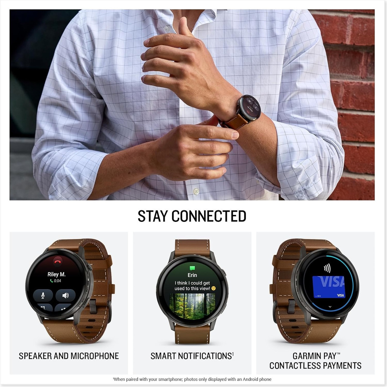 GARMIN Venu 4 45mm Black/Slate/Leather GPS Smartwatch (010-03014 