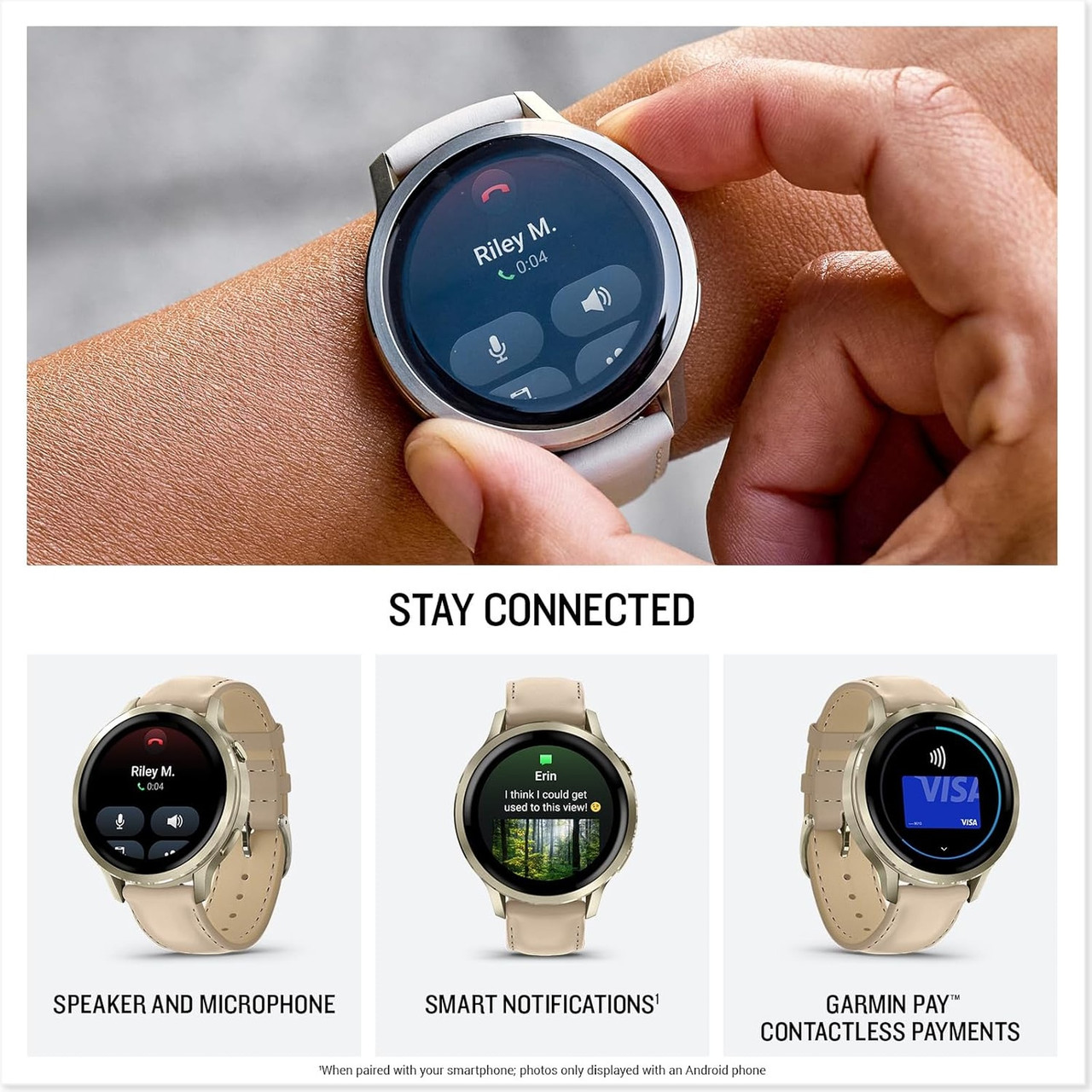 GARMIN Venu 4 41mm Beige/Lunar Gold/Leather GPS Smartwatch (010 