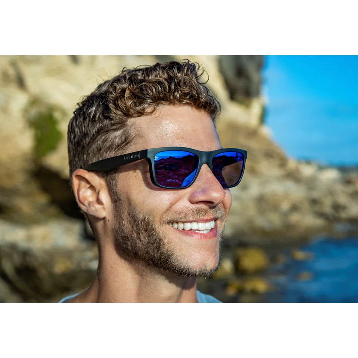 KAENON Unisex Clarke Matte Black - Ultra Pacific Blue Polarized