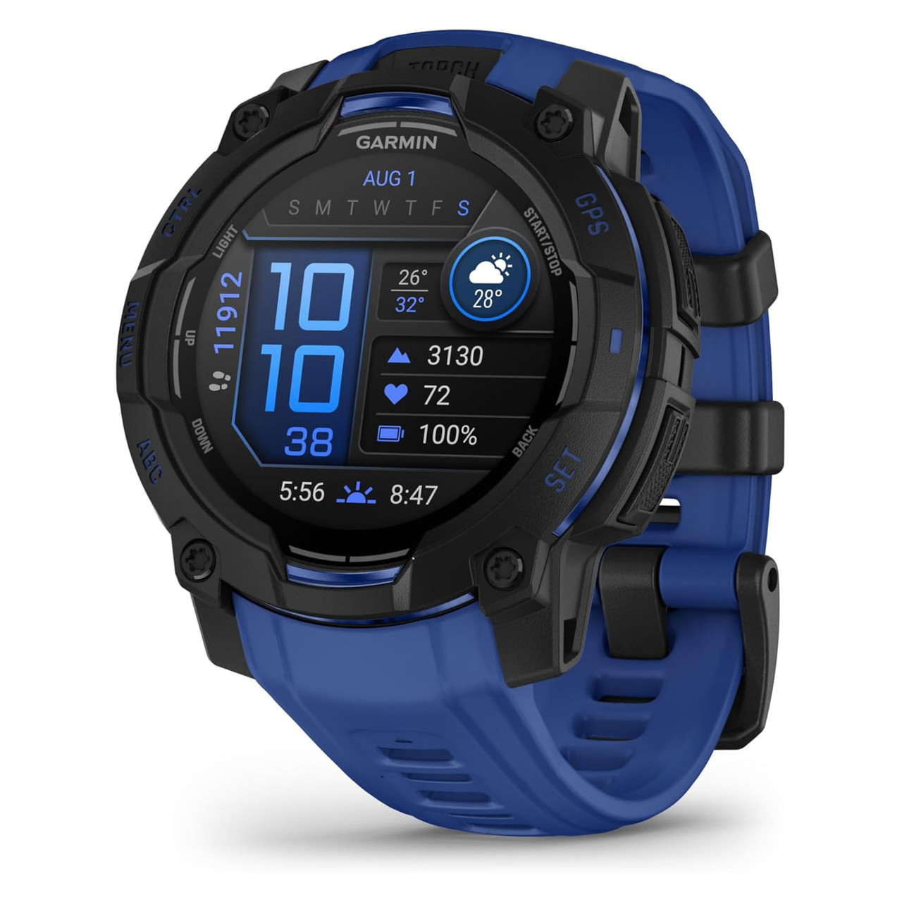 GARMIN Instinct 3 Amoled 45mm Black With Bolt Blue/Black Band GPS