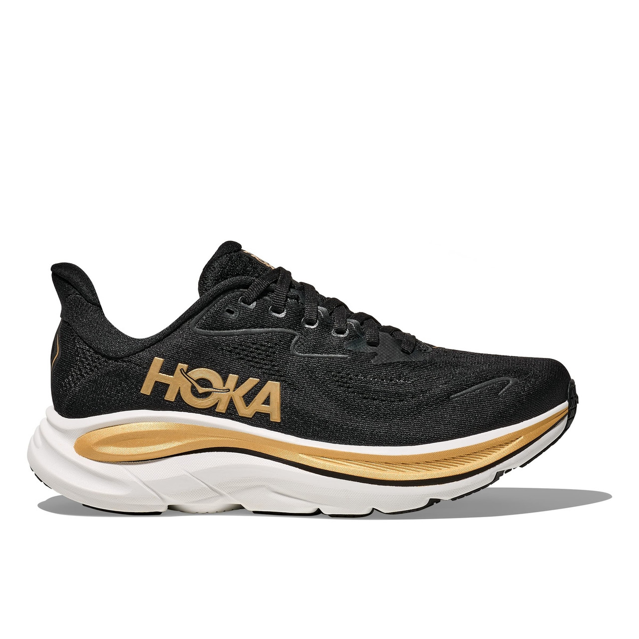 HOKA CLIFTON 10 24cm ブラック ゴールド レギュラー 美品 HOKA Women's Clifton 10 Black/Gold Running Shoes - Free Shipping