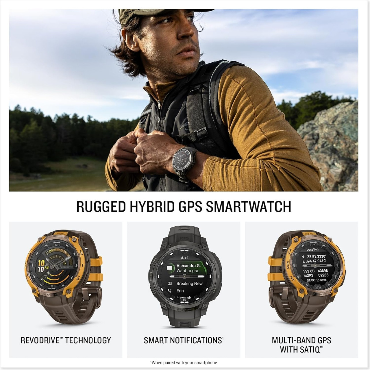 GARMIN Instinct Crossover Amoled Bronze/Sunburst GPS Smartwatch
