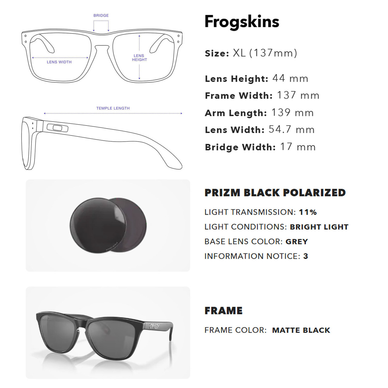OAKLEY Men's Frogskins Sunglasses with Matte Black Frame and Prizm