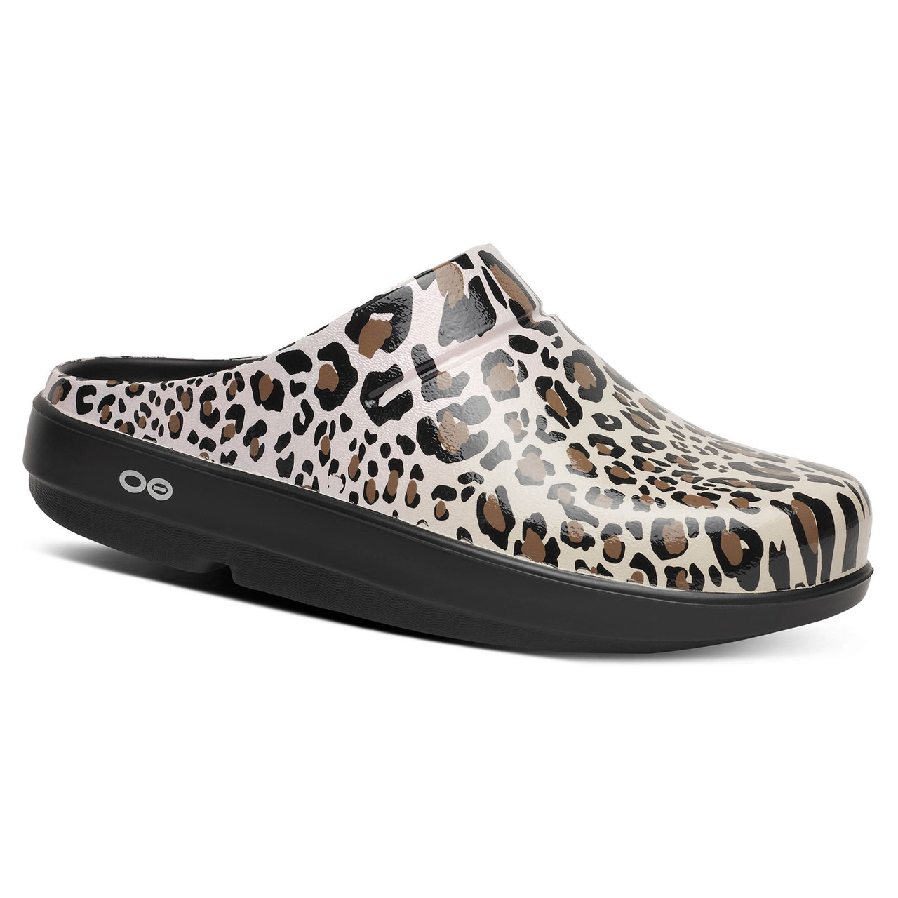 【新品未使用】OOFOS OOcloog Limited Leopard 8 OOFOS Women's OOcloog Limited Leopard Recovery Clogs - Free Shipping