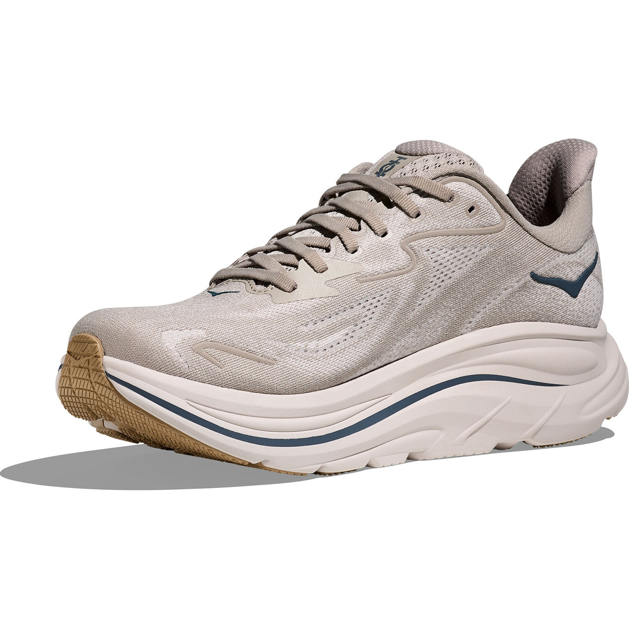 HOKA Men's Clifton 10 Wide Putty/Grout Shoes - Free Shipping