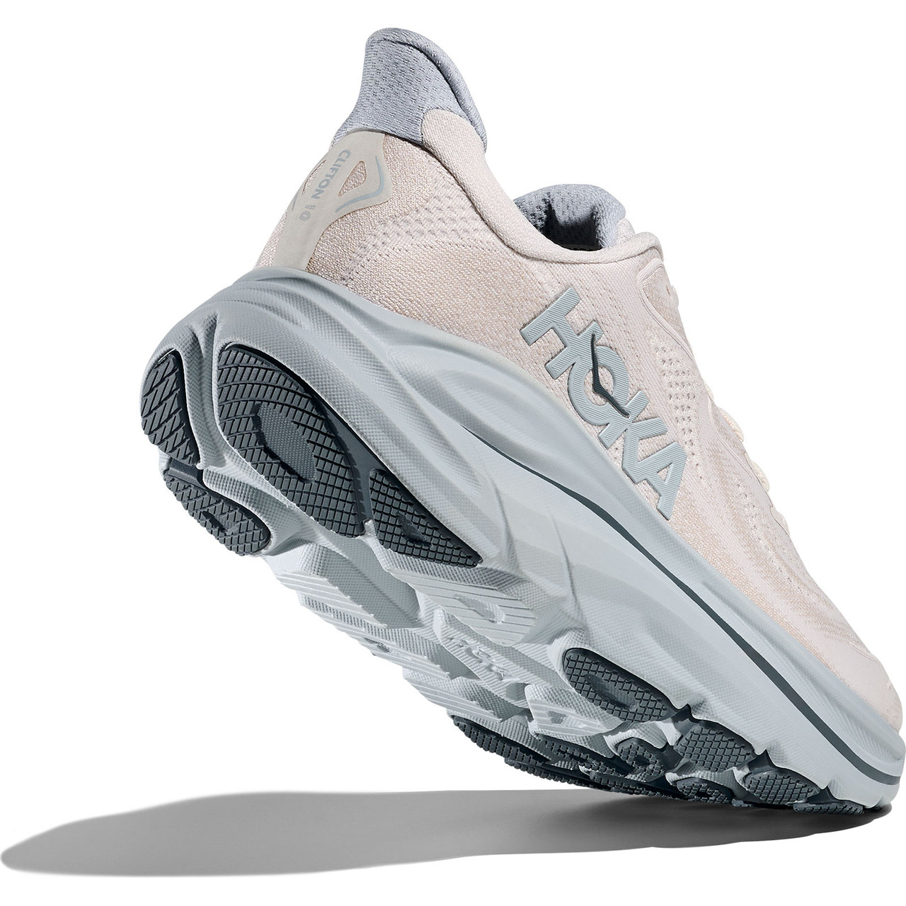 HOKA Women's Clifton 10 Wide Grout/Mineral Blue Shoes - Free Shipping