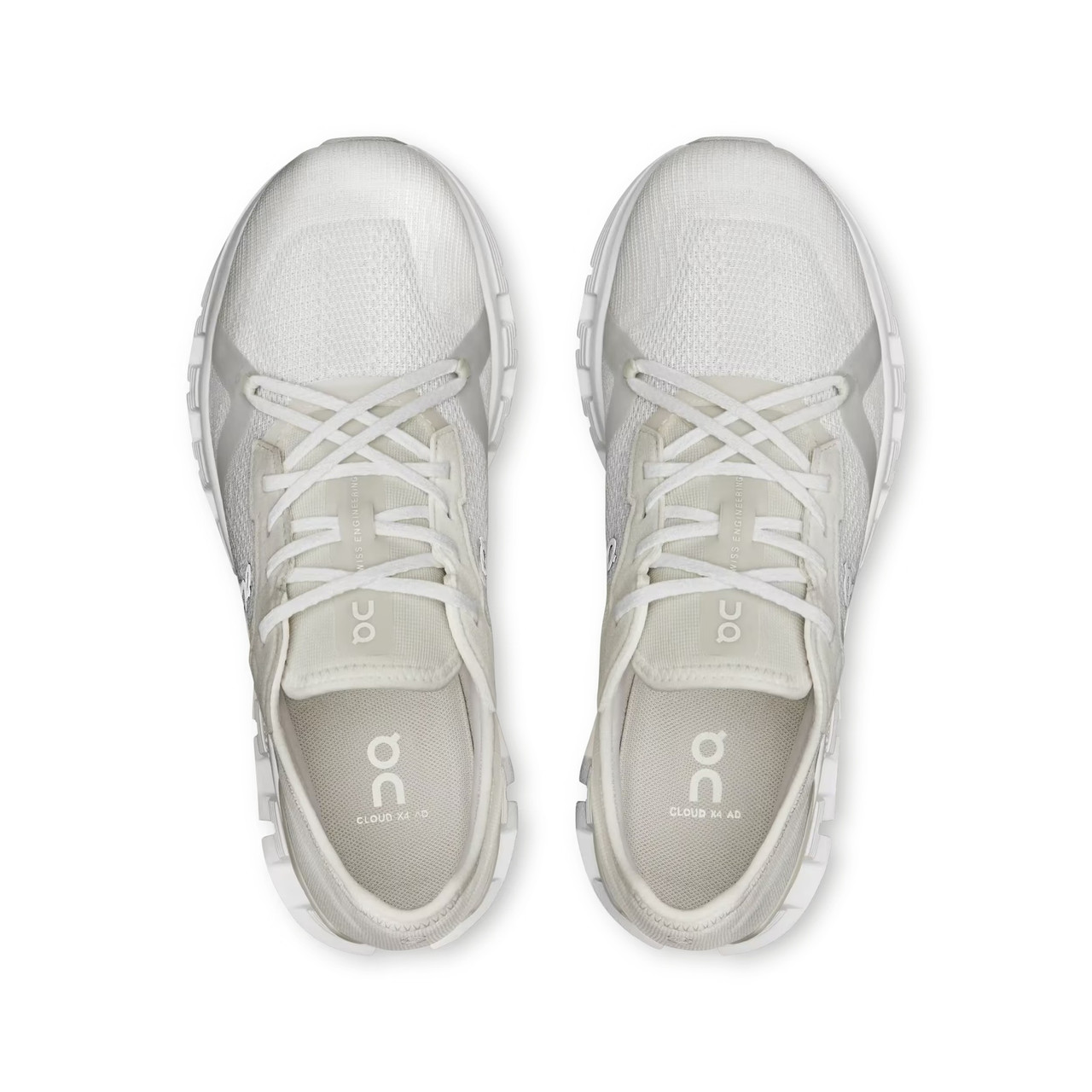 ON FOOTWEAR Women's Cloud X 4 AD White/Wolf Running Shoes - Free