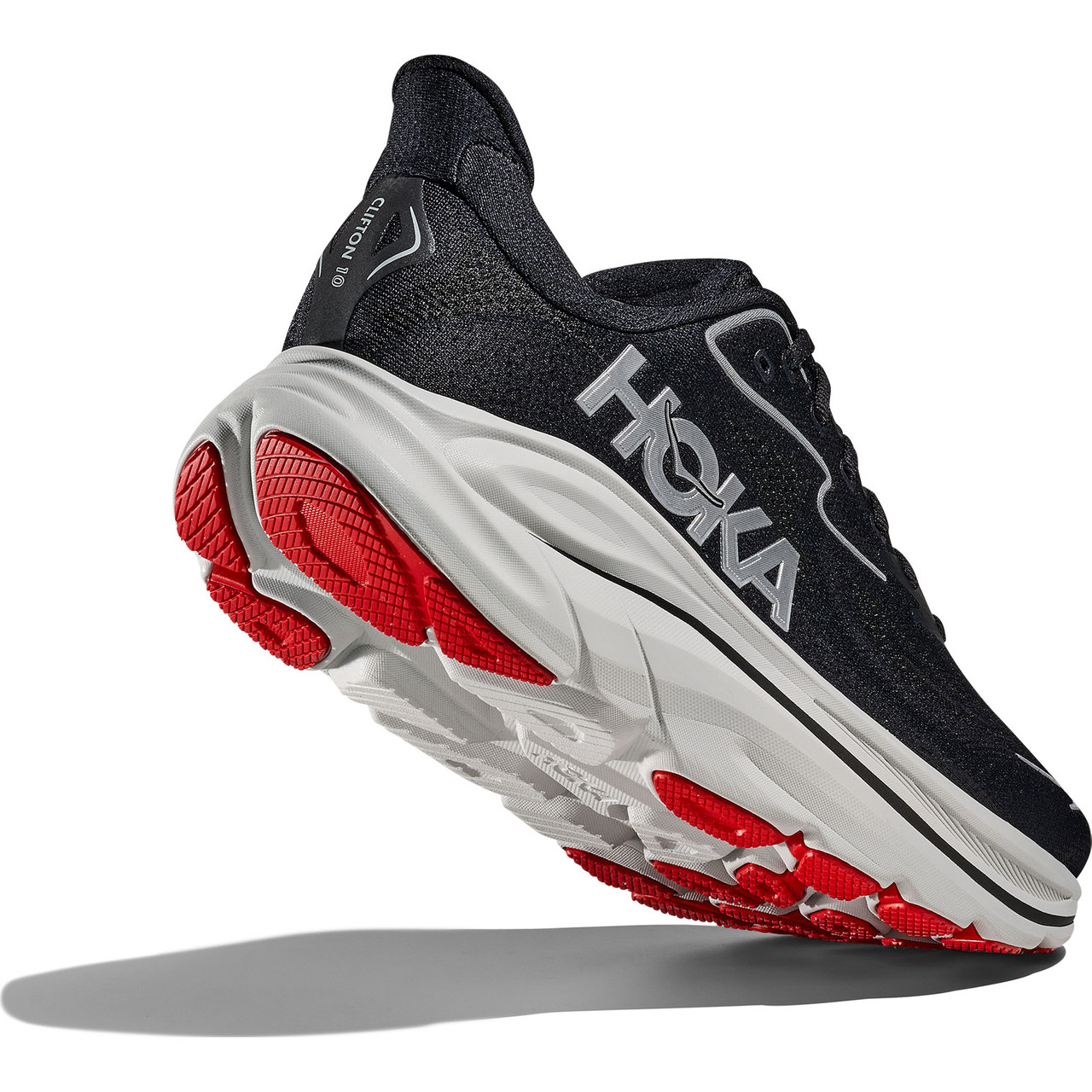 スパイク・シューズ HOKA CLIFTON 10 26.0 HOKA Men's Clifton 10 Black/Silver Shoes - Free Shipping