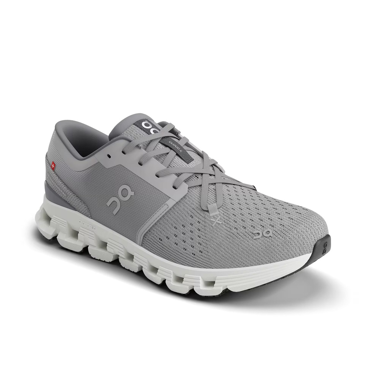 ON FOOTWEAR Men's Cloud X 4 Alloy/Ivory Running Shoes - Free Shipping