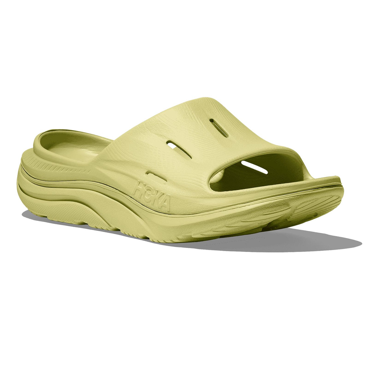 HOKA Unisex Ora Recovery Slide 3 Honeydew/Honeydew Sandals - Free
