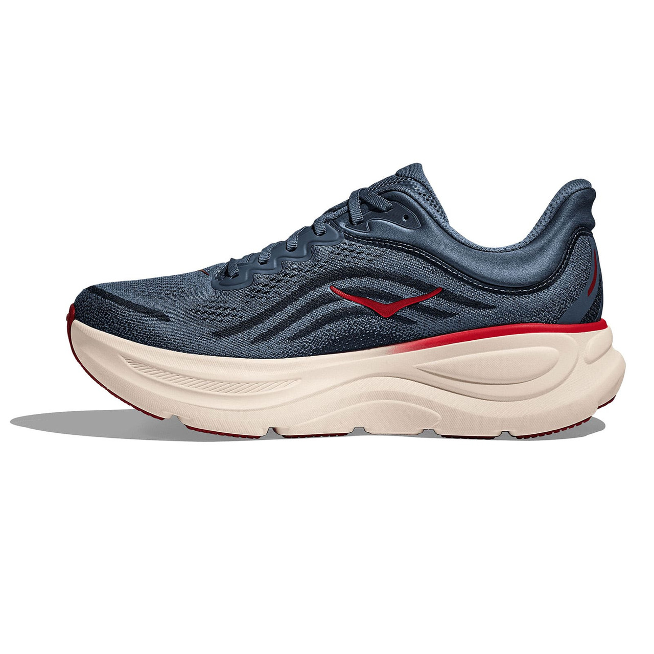 HOKA Men's Bondi 9 Thunder Cloud/Vermillion Running Shoes - Free