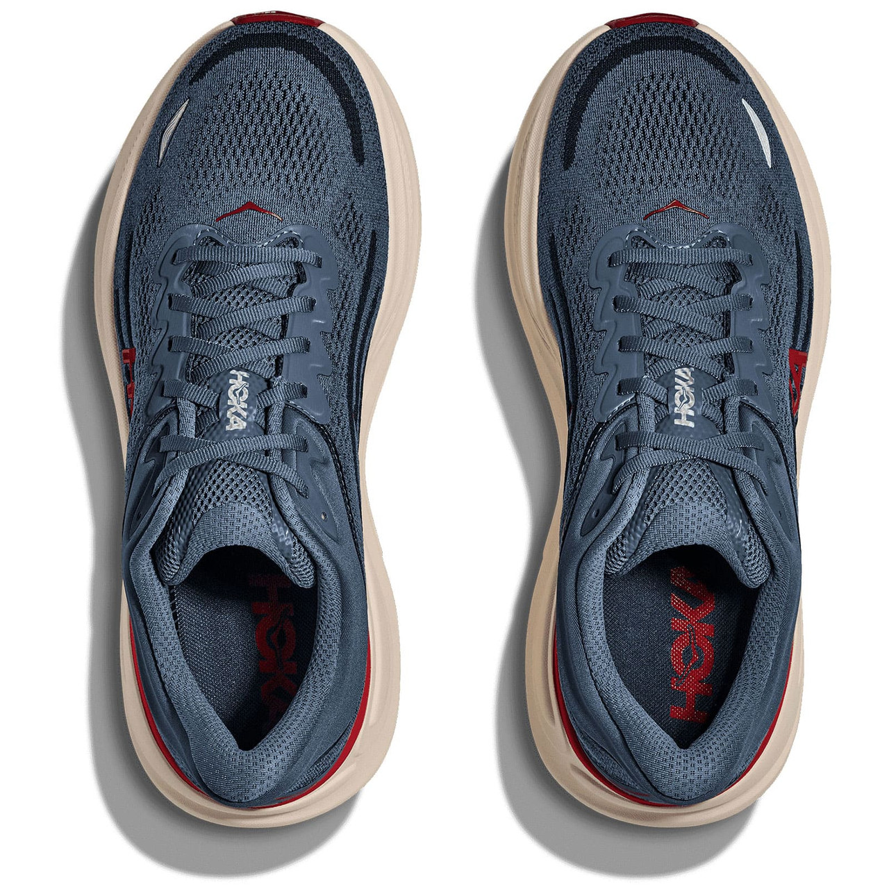 HOKA Men's Bondi 9 Thunder Cloud/Vermillion Running Shoes - Free