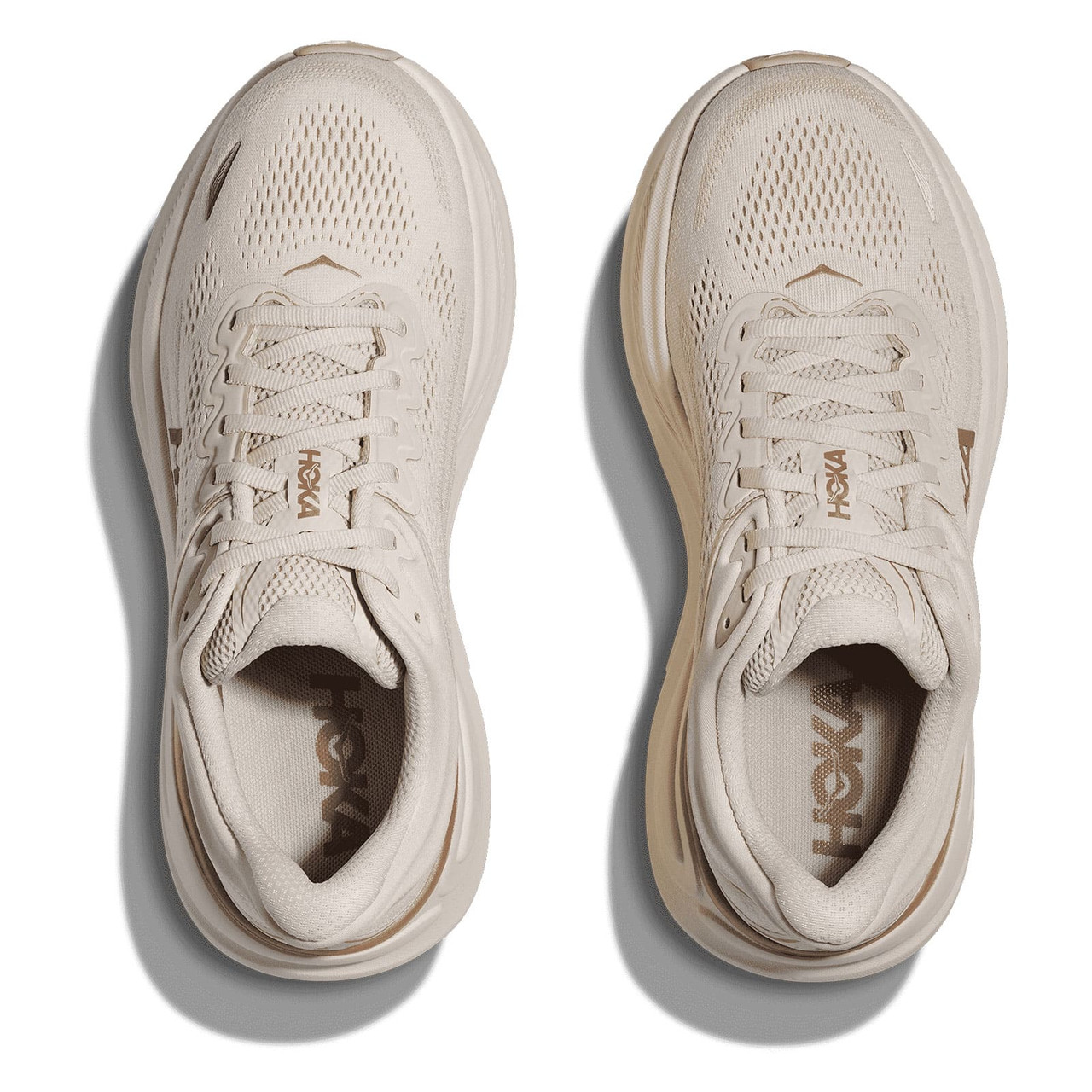 HOKA Women's Bondi 9 Oat Milk/Rose Gold Running Shoes - Free Shipping