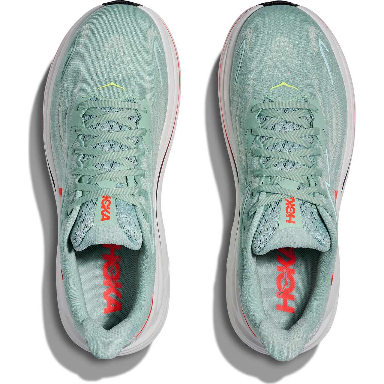 HOKA Men's Clifton 10 Sage/Neon Flame Shoes - Free Shipping