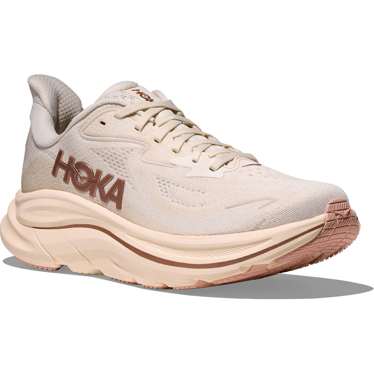 HOKA Women's Clifton 10 Alabaster/Rose Gold Shoes - Free Shipping