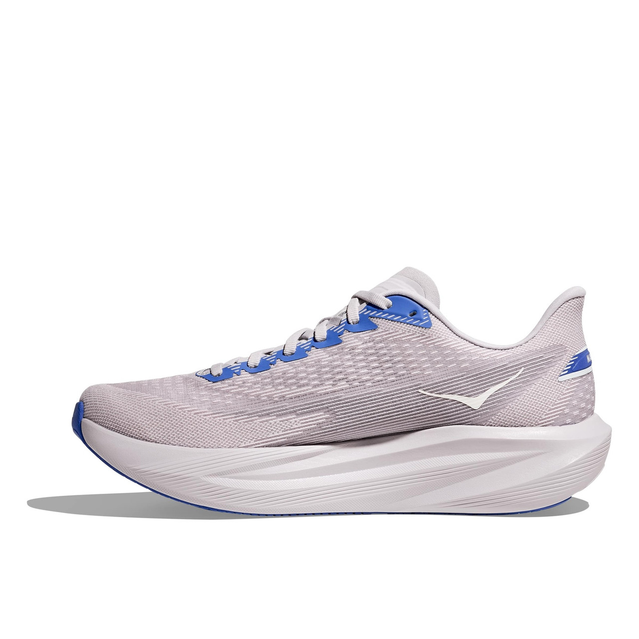 HOKA Men's Mach 7 Wide Ash Gray/Cobalt Blue Running Shoes - Free