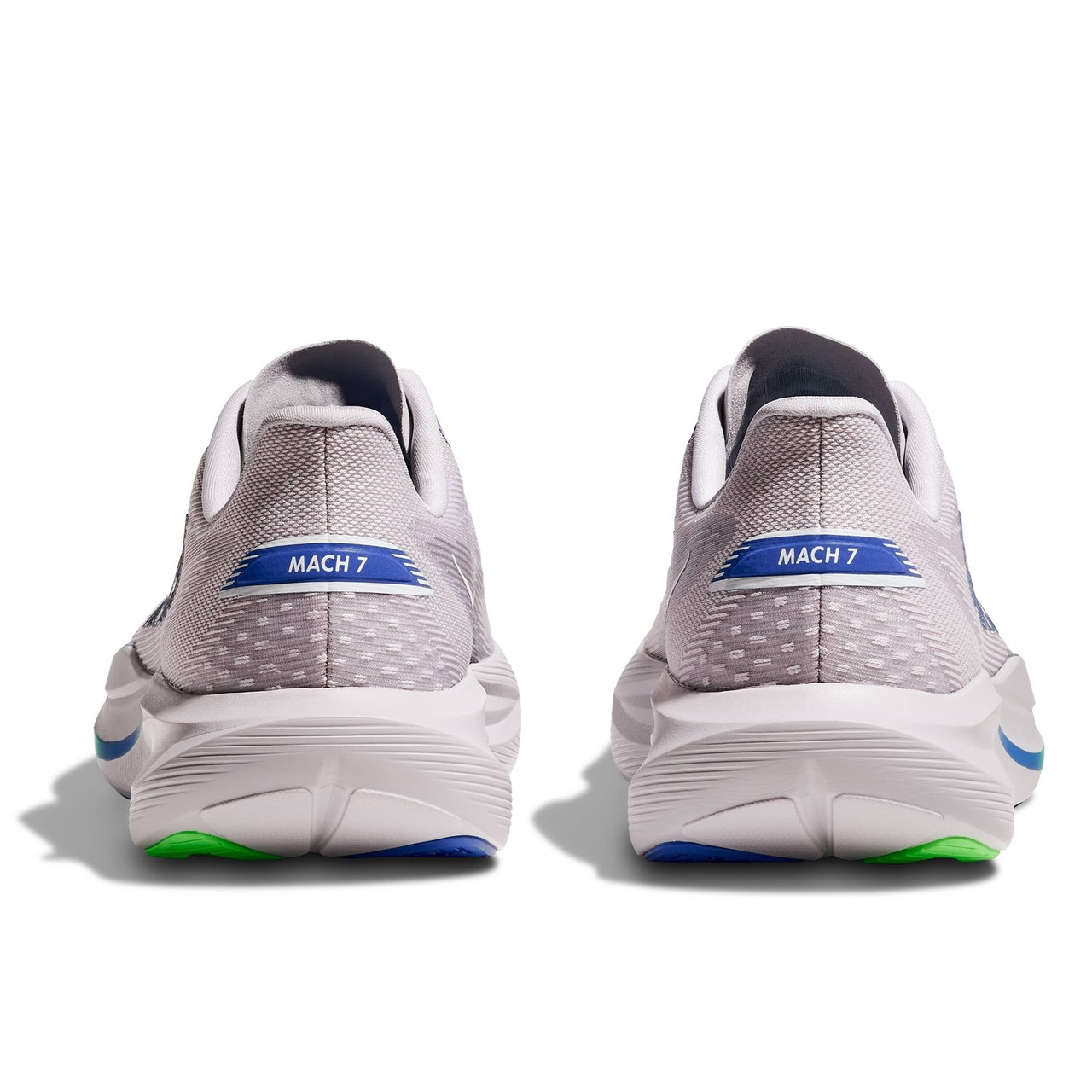 HOKA Men's Mach 7 Wide Ash Gray/Cobalt Blue Running Shoes - Free