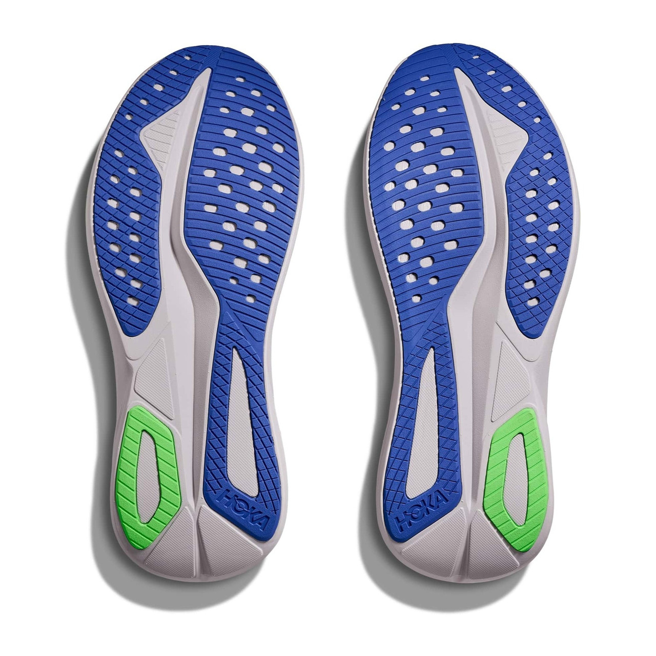HOKA Men's Mach 7 Wide Ash Gray/Cobalt Blue Running Shoes - Free