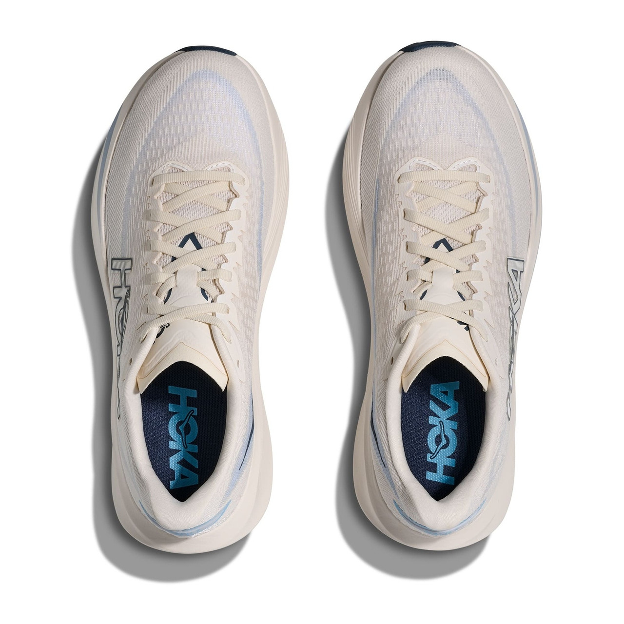 HOKA Men's Mach 7 Wide Alabaster/Soaring Blue Running Shoes - Free