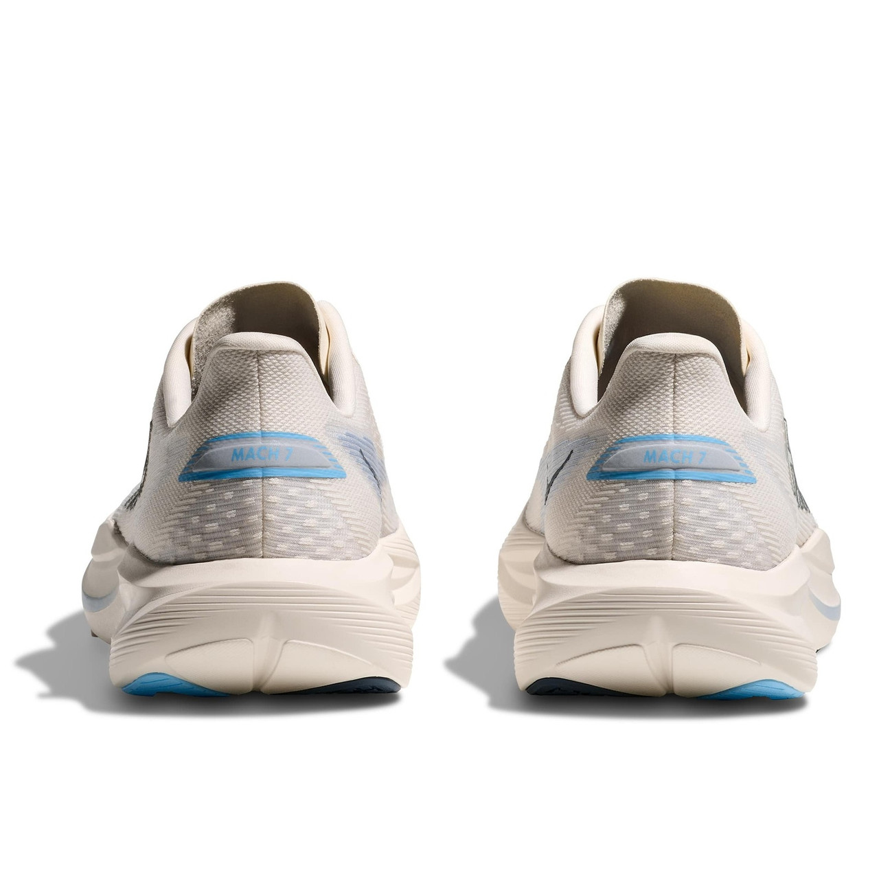 HOKA Men's Mach 7 Wide Alabaster/Soaring Blue Running Shoes - Free