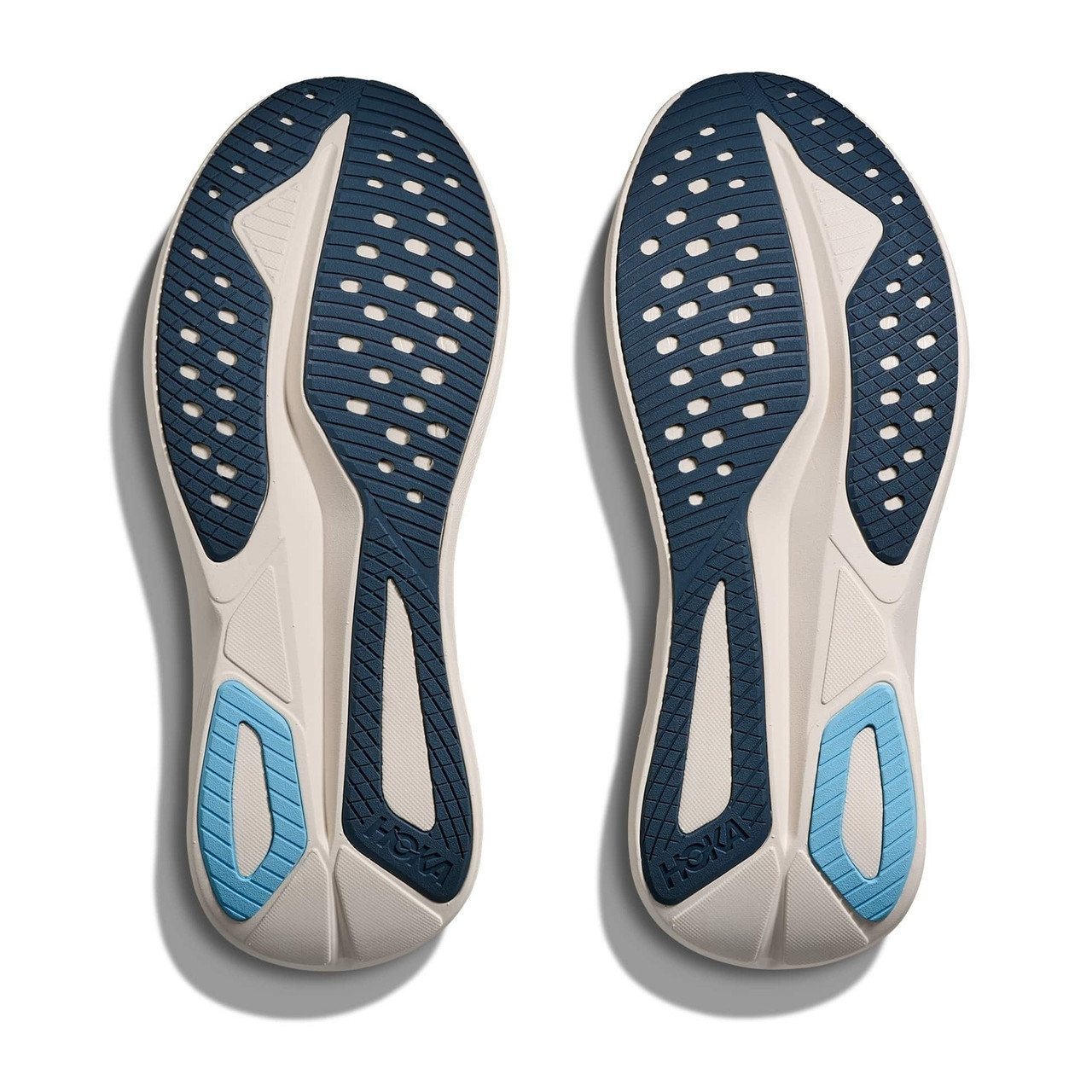 HOKA Men's Mach 7 Wide Alabaster/Soaring Blue Running Shoes - Free