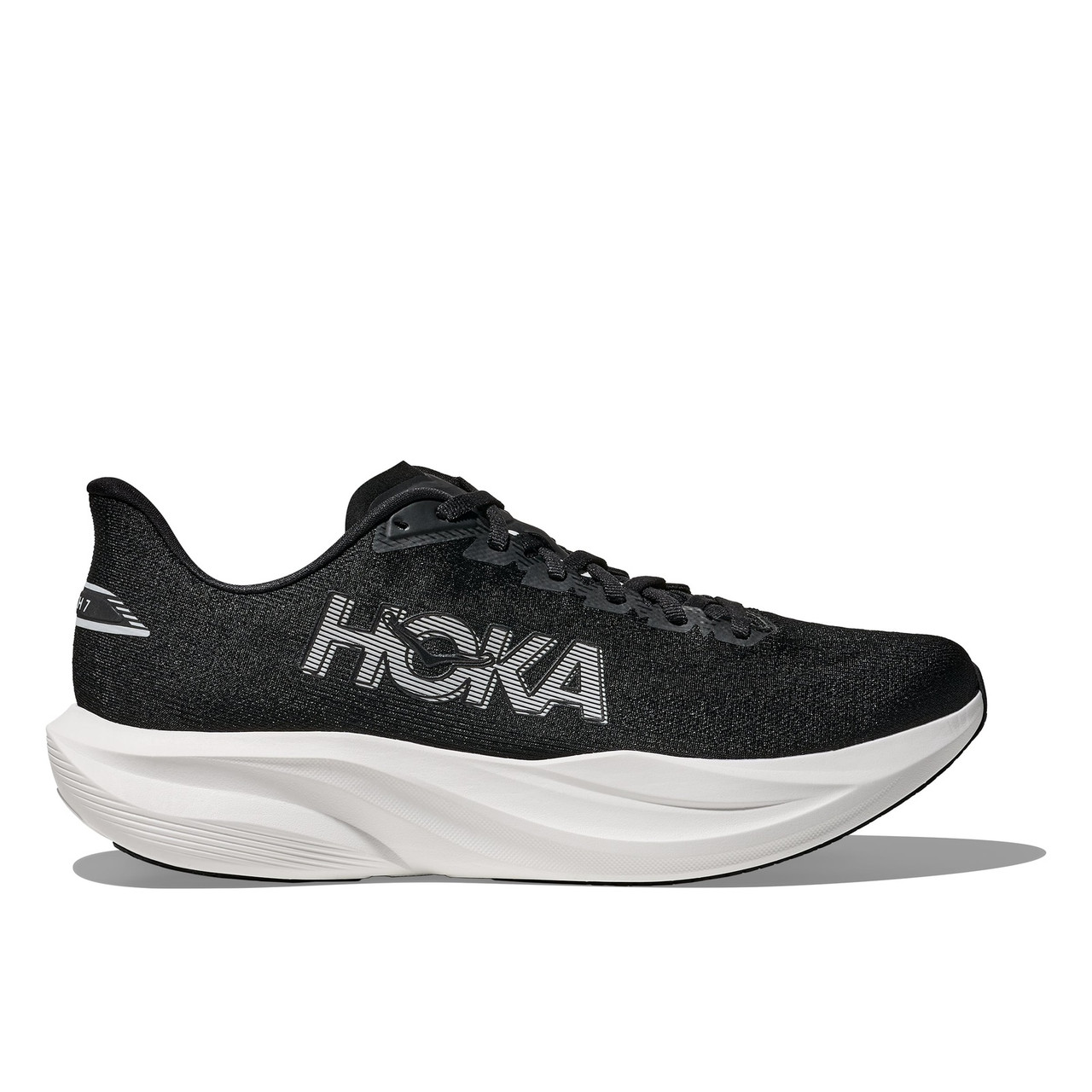 HOKA Women's Mach 7 Wide Black/White Running Shoes - Free Shipping