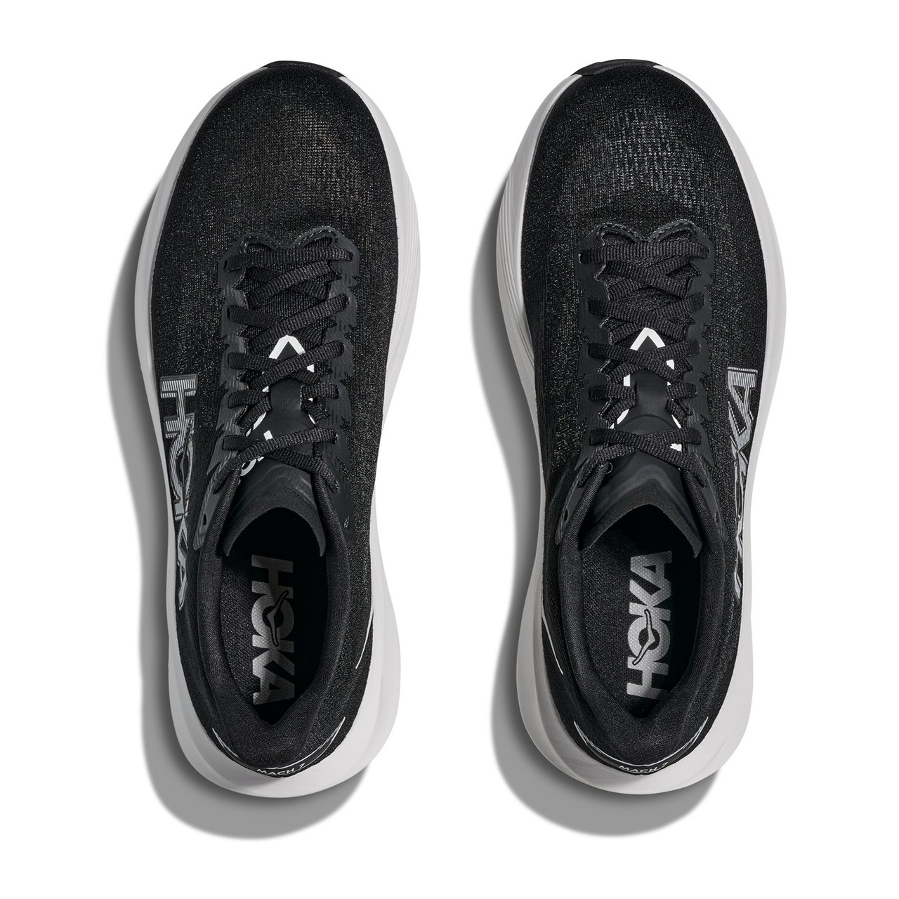 HOKA Women's Mach 7 Wide Black/White Running Shoes - Free Shipping