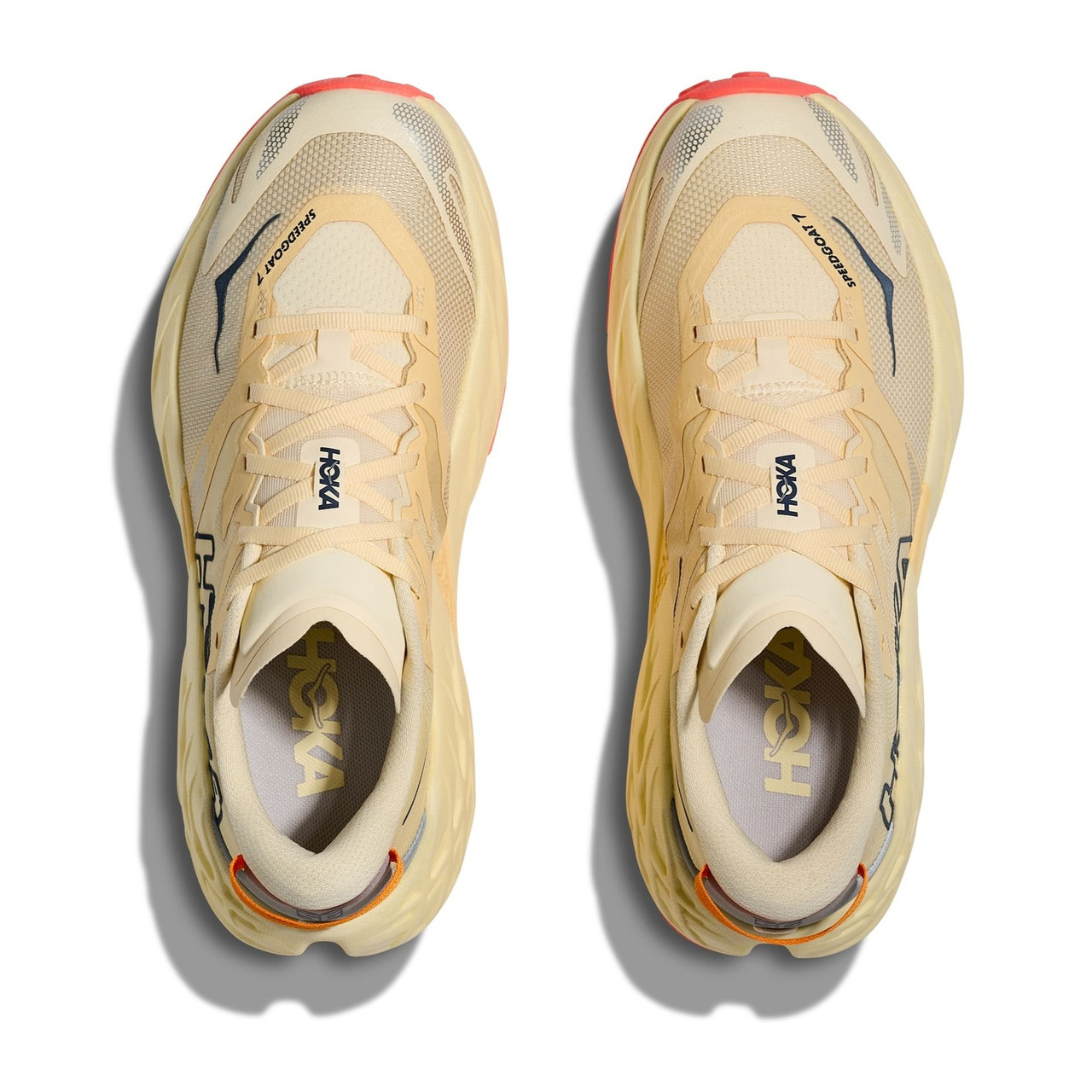 HOKA Women's Speedgoat 7 Wide Vintage Yellow/Neon Flame Running