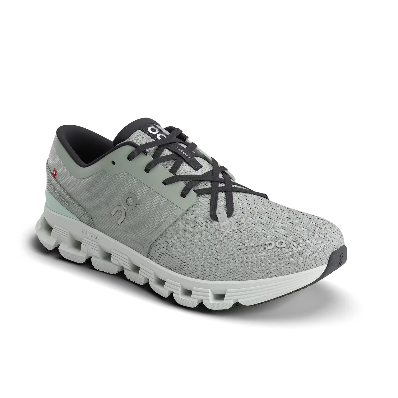 ON FOOTWEAR Men's Cloud X 4 Tin/Iceberg Running Shoes - Free Shipping