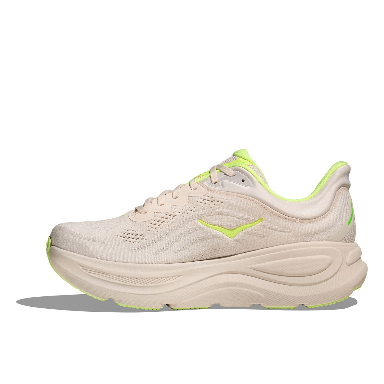 HOKA Men's Bondi 9 Grout/Neon Yuzu Running Shoes - Free Shipping