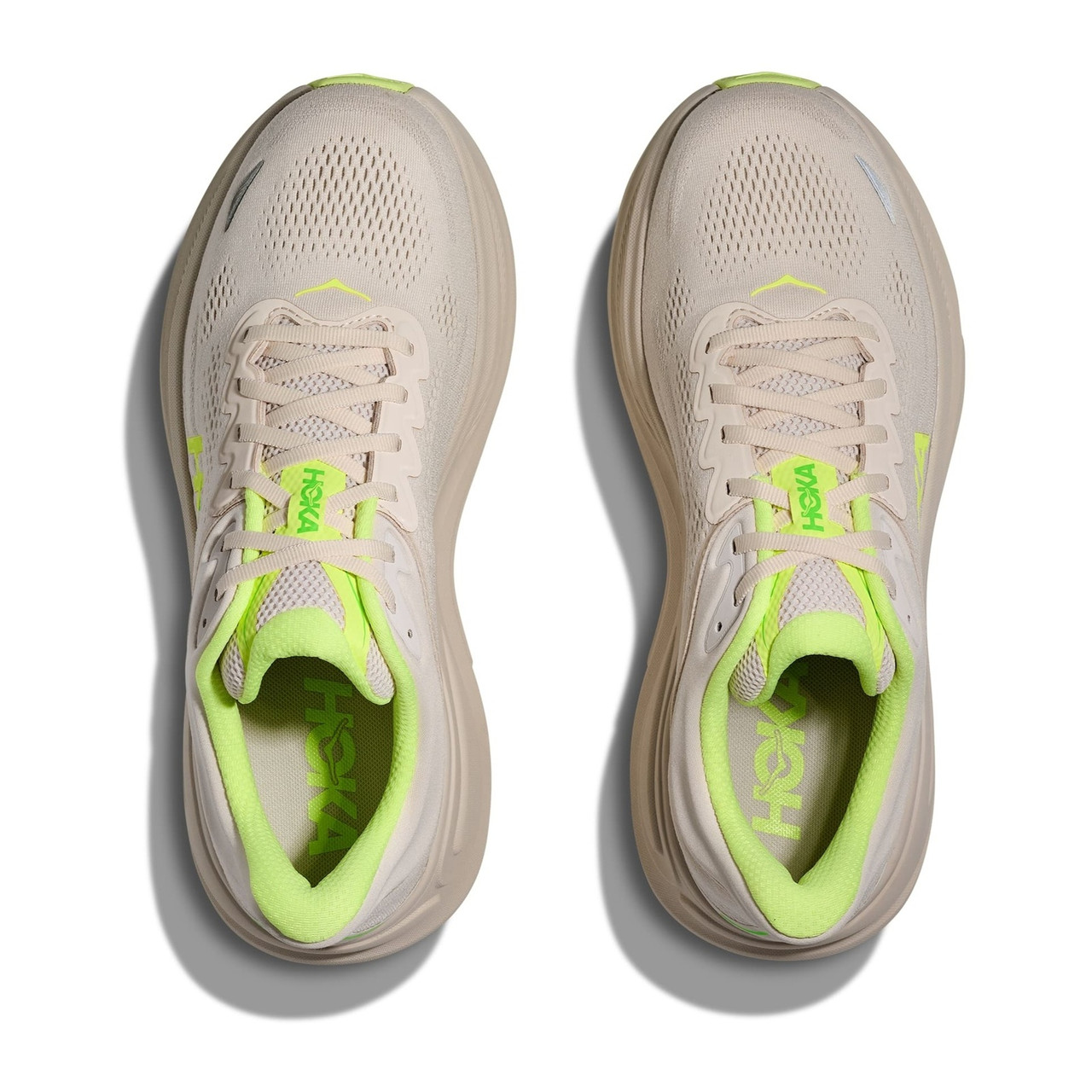 HOKA Men's Bondi 9 Grout/Neon Yuzu Running Shoes - Free Shipping