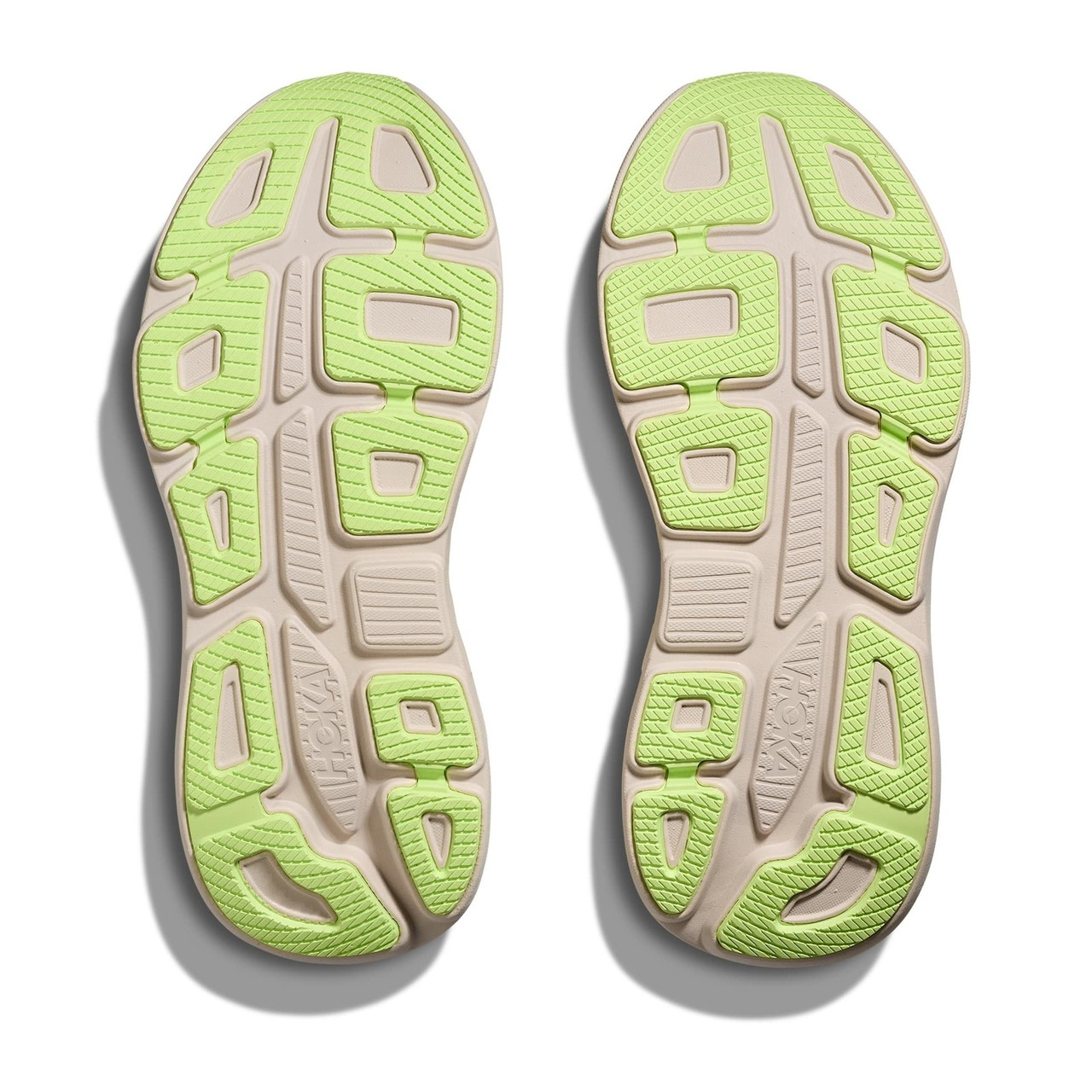 HOKA Men's Bondi 9 Wide Grout/Neon Yuzu Running Shoes - Free Shipping