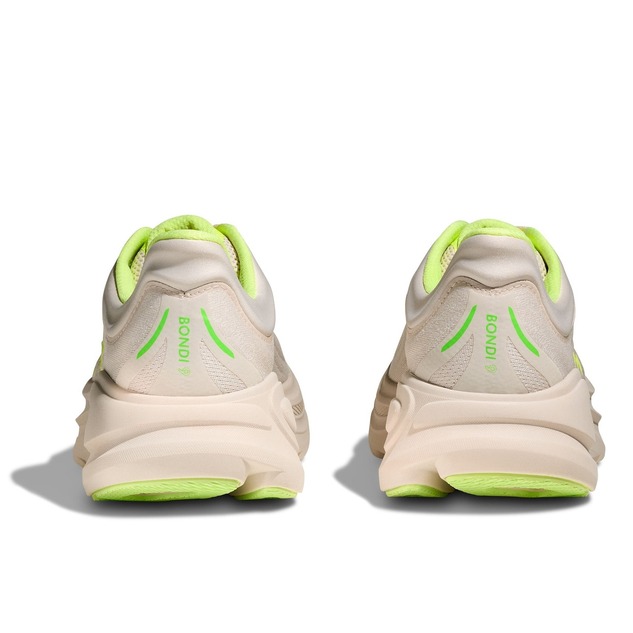 HOKA Men's Bondi 9 X-Wide Grout/Neon Yuzu Running Shoes - Free