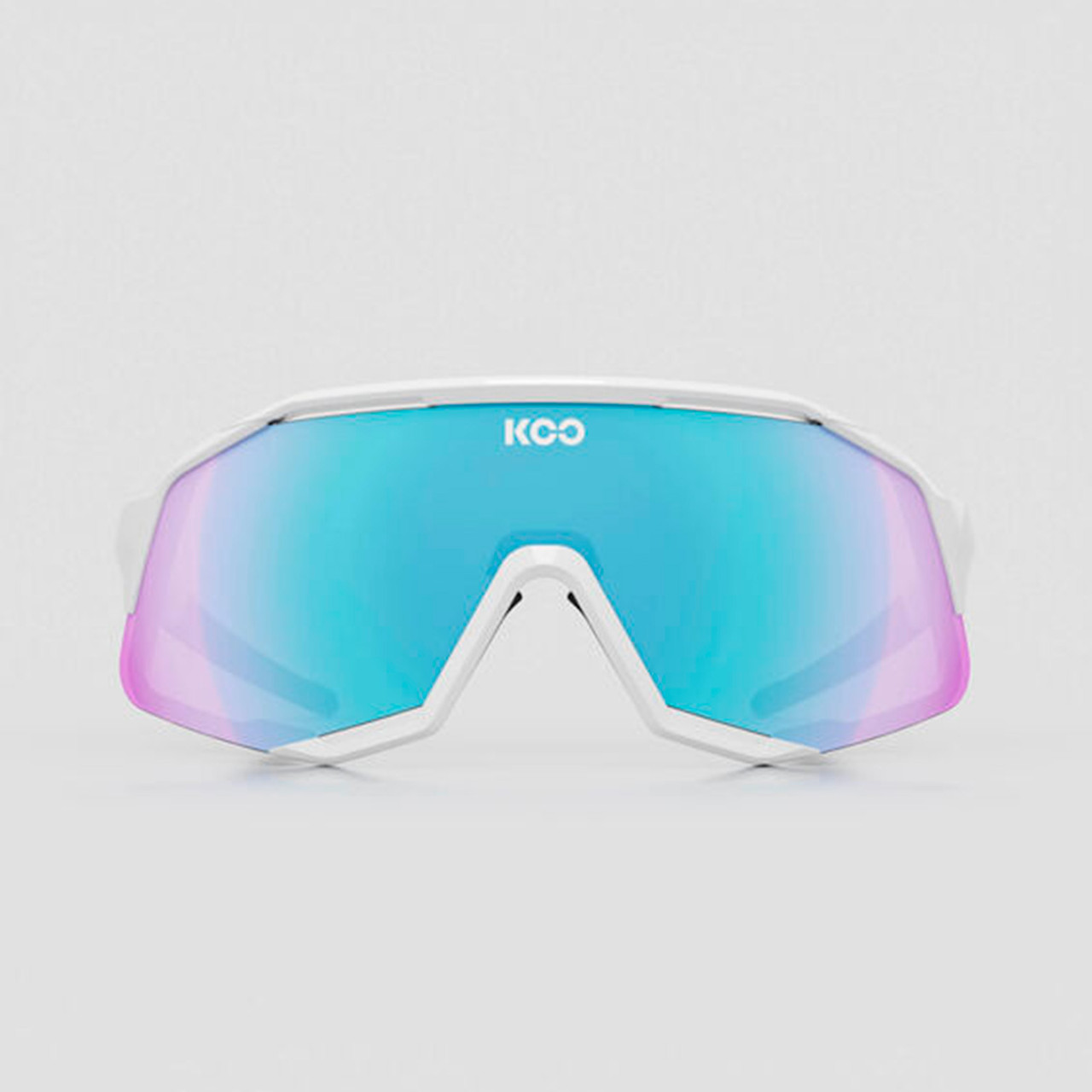 KOO Demos White/Turquoise Cycling Sunglasses (OEY00005-699) - Free